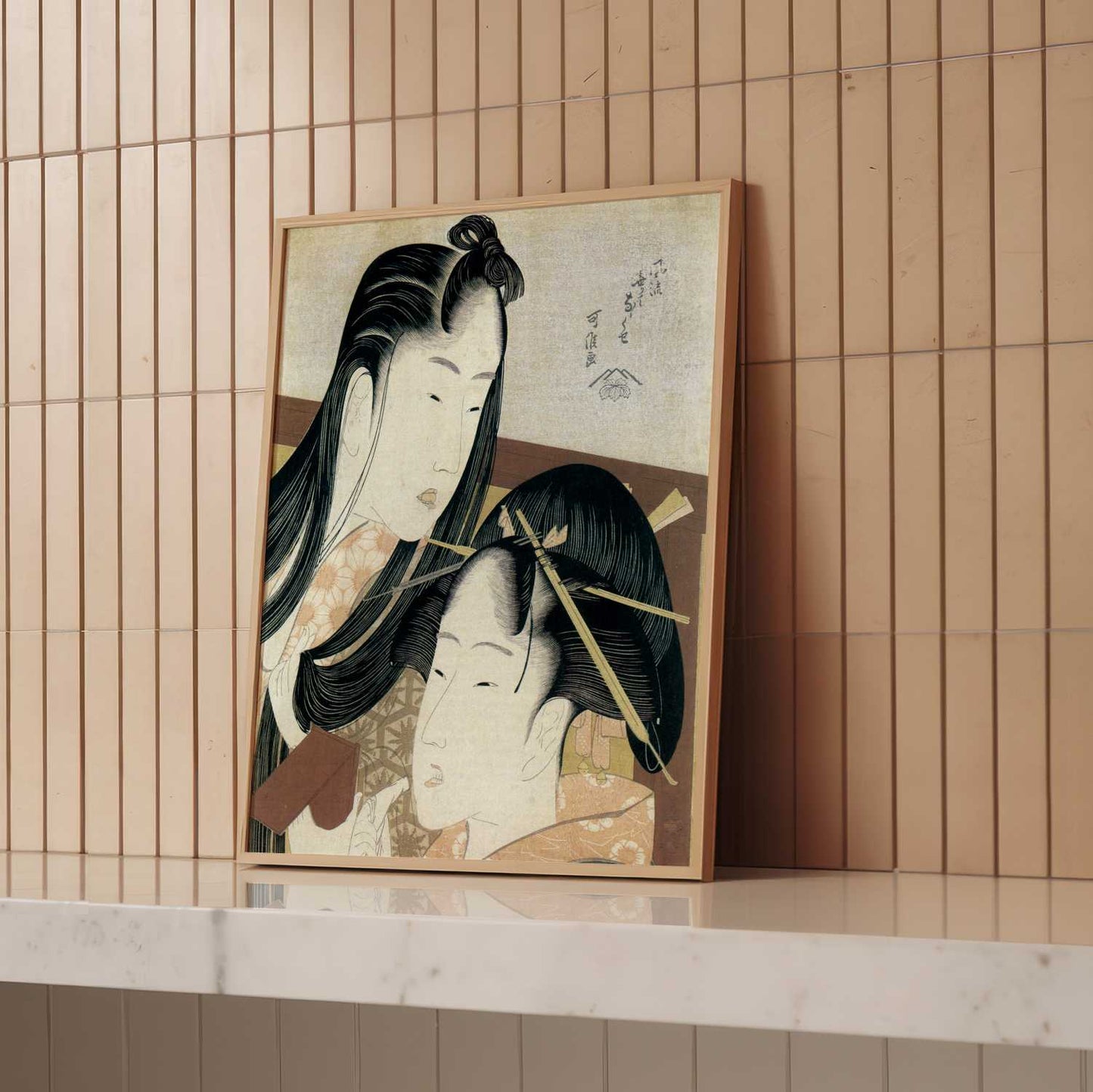 Girls at Their Toilette (1790s) – Katsushika Hokusai – Print