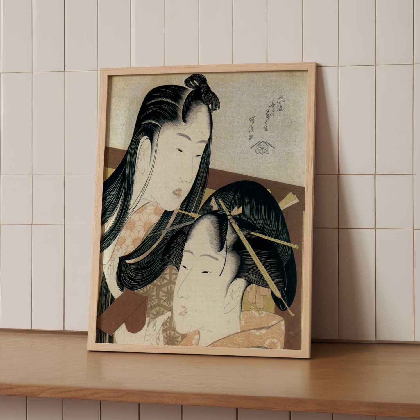 Girls at Their Toilette (1790s) – Katsushika Hokusai – Print