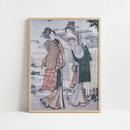 Mountain upon Mountain, Geisha and Madam (Detail) (1804) – Katsushika Hokusai – Print