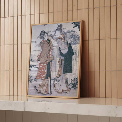 Mountain upon Mountain, Geisha and Madam (Detail) (1804) – Katsushika Hokusai – Print