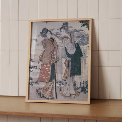 Mountain upon Mountain, Geisha and Madam (Detail) (1804) – Katsushika Hokusai – Print