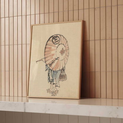 Person with Parasol (c.1830–50) – Katsushika Hokusai – Print