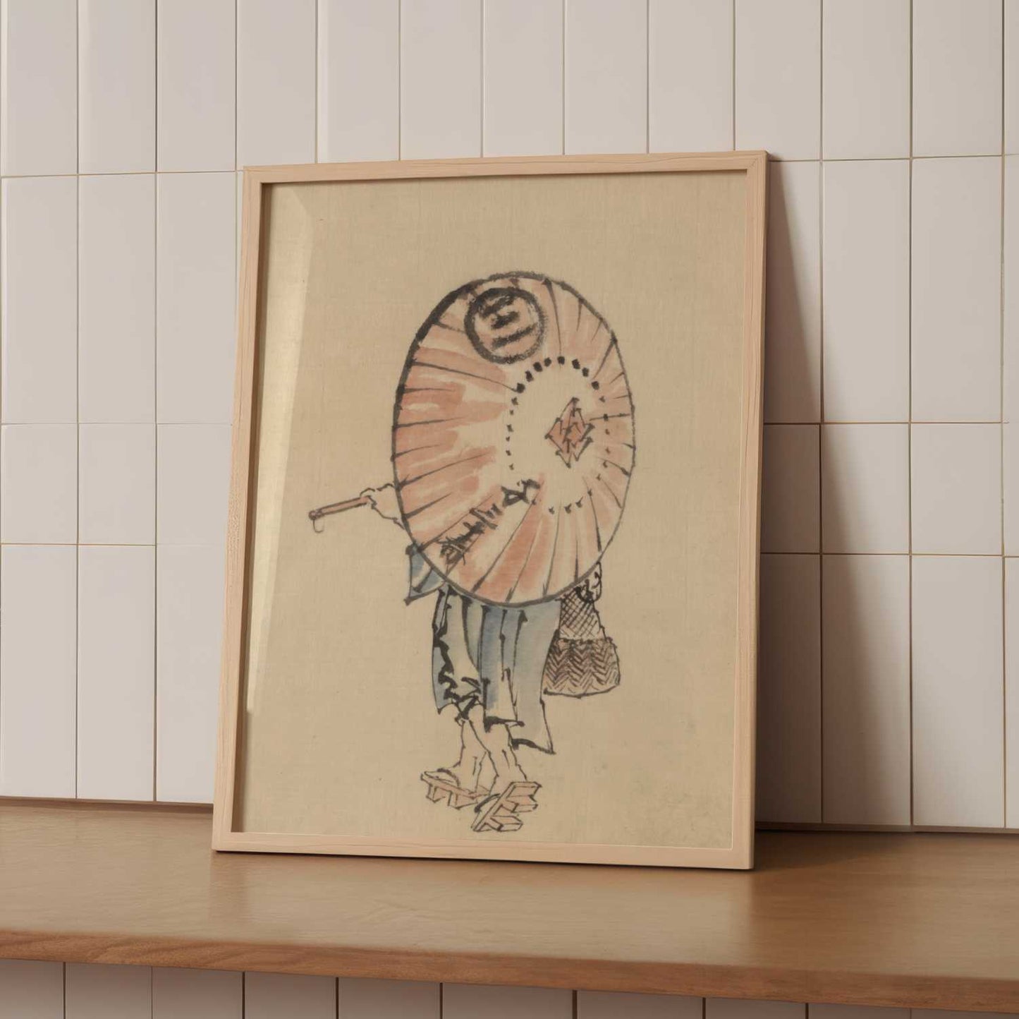 Person with Parasol (c.1830–50) – Katsushika Hokusai – Print