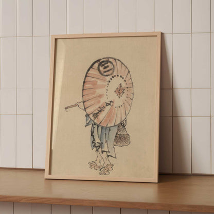Person with Parasol (c.1830–50) – Katsushika Hokusai – Print
