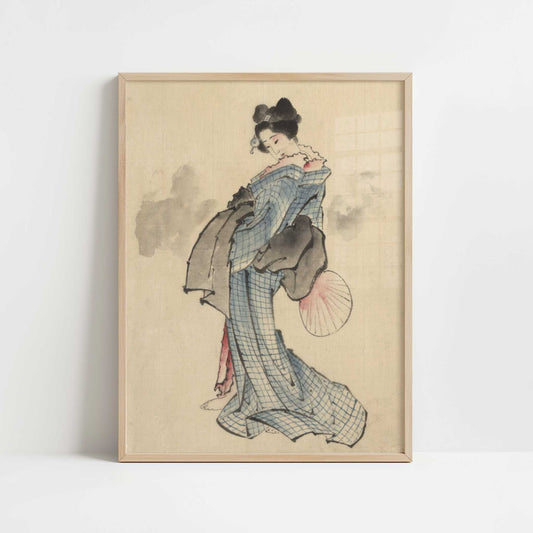 Woman, Full-Length Portrait (c.1830–50) – Katsushika Hokusai – Print