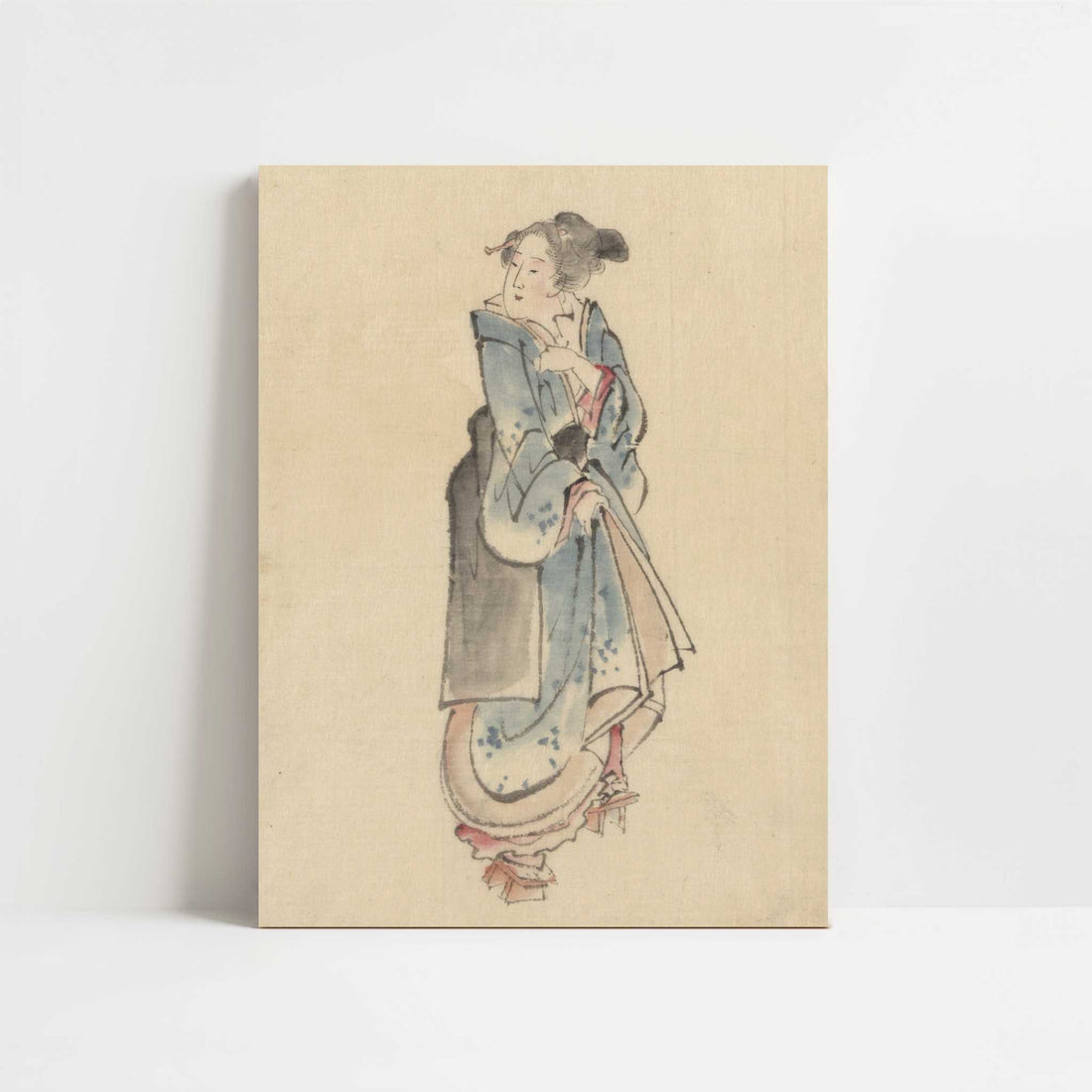 A Woman Walking to the Right (1830s) by Hokusai – Art Print - Unframed art print