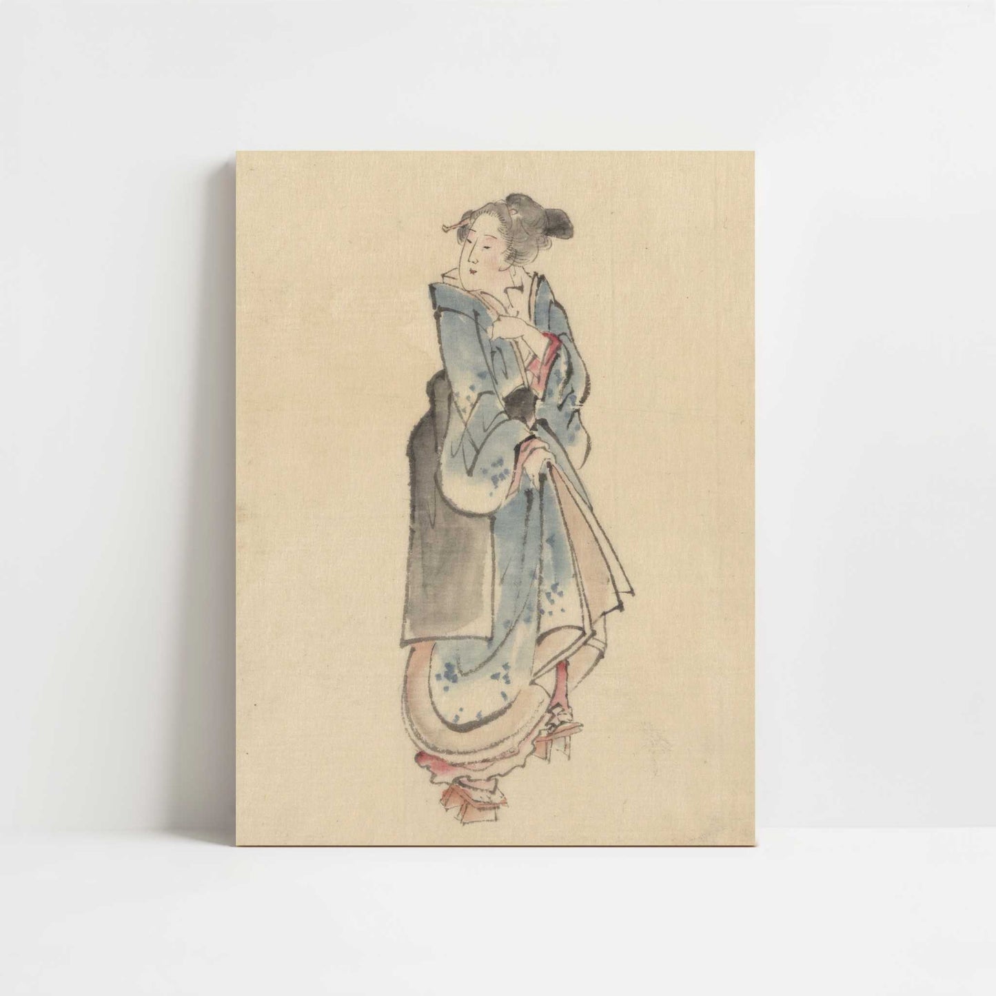 A Woman Walking to the Right (1830s) by Hokusai – Art Print - Unframed art print