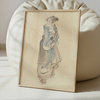 A Woman Walking to the Right (1830s) by Hokusai – Art Print - Interior inspiration