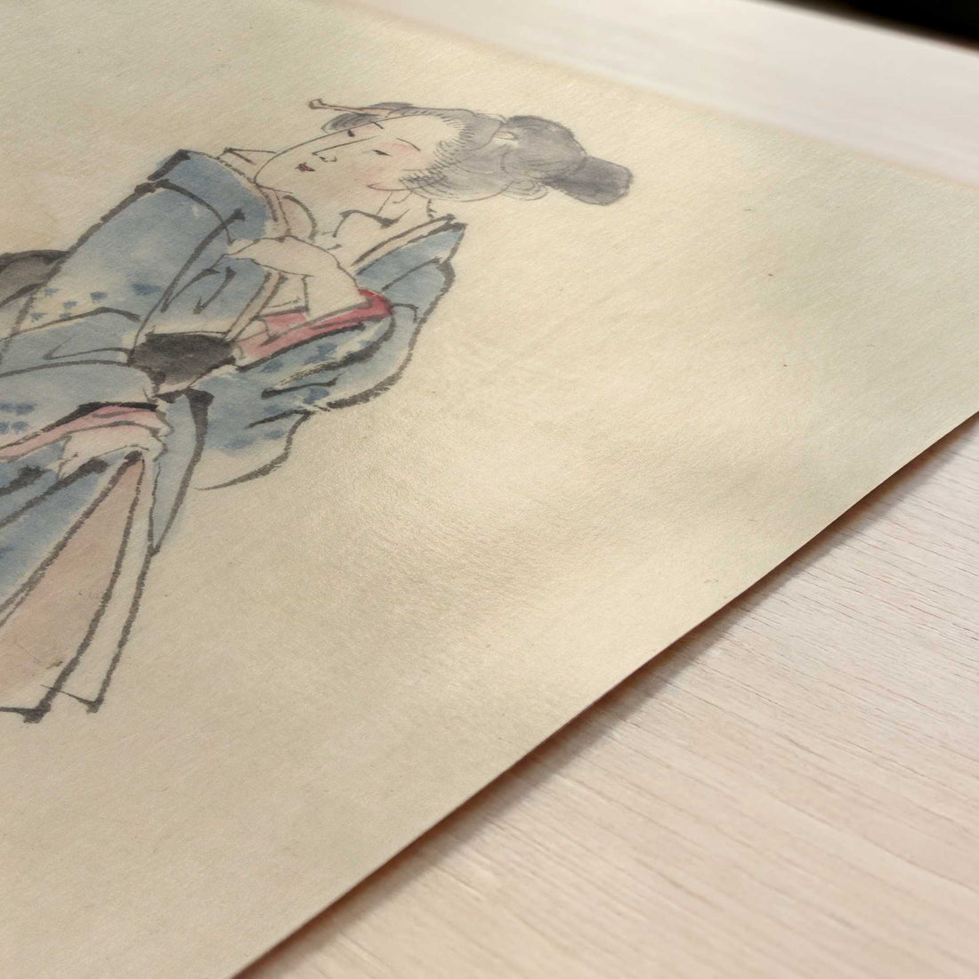 A Woman Walking to the Right (1830s) by Hokusai – Art Print - Close-up detail of the art print