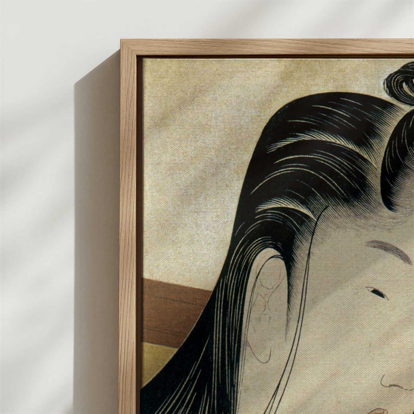 Framed Canvas - Close-up detail and texture of the framed canvas