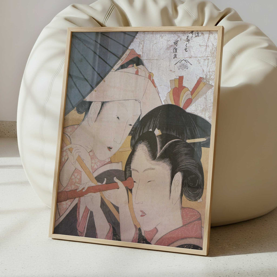 Lady and Maiden on an Outing (1790s) by Hokusai – Art Print - Interior inspiration