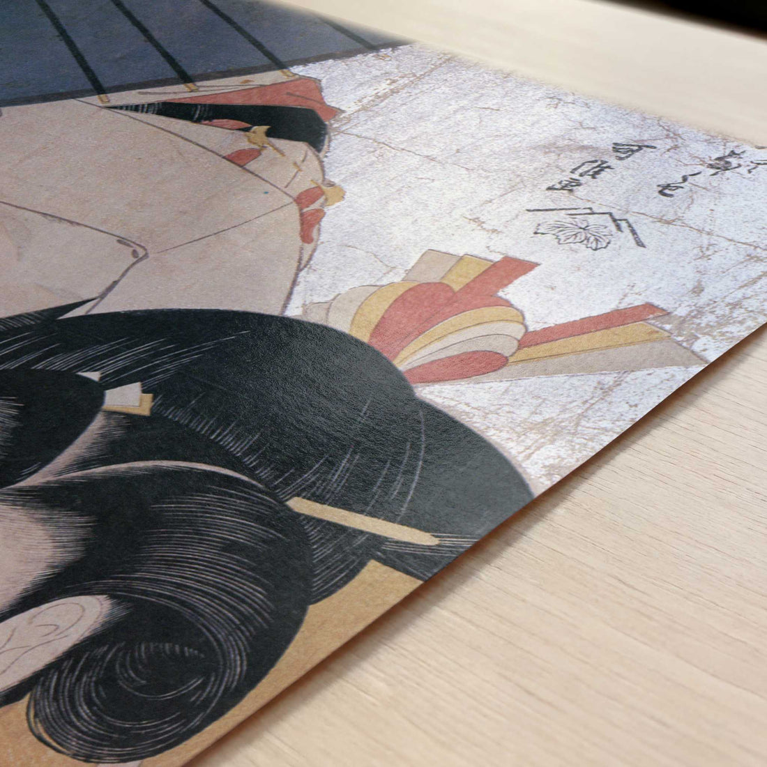 Lady and Maiden on an Outing (1790s) by Hokusai – Art Print - Close-up detail of the art print