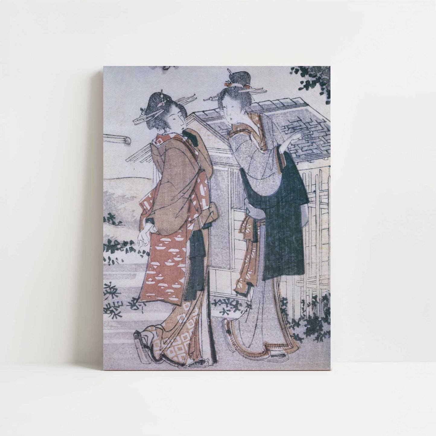 Mountain Upon Mountain, Geisha & Madam (1804) by Katsushika Hokusai – Art Print - Unframed art print