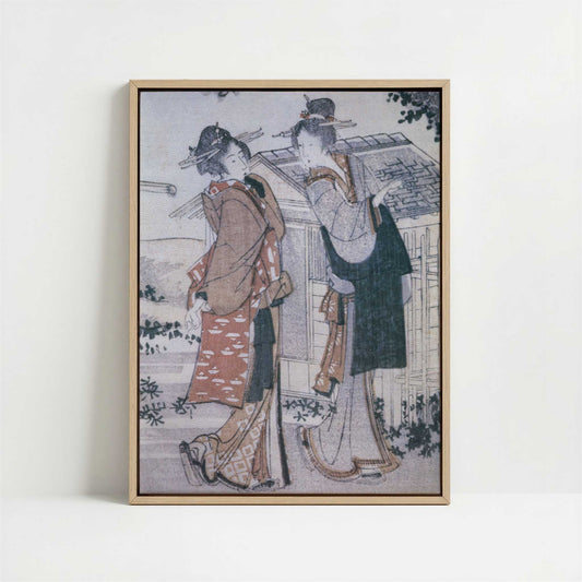 Framed Canvas - Framed canvas in oak color frame