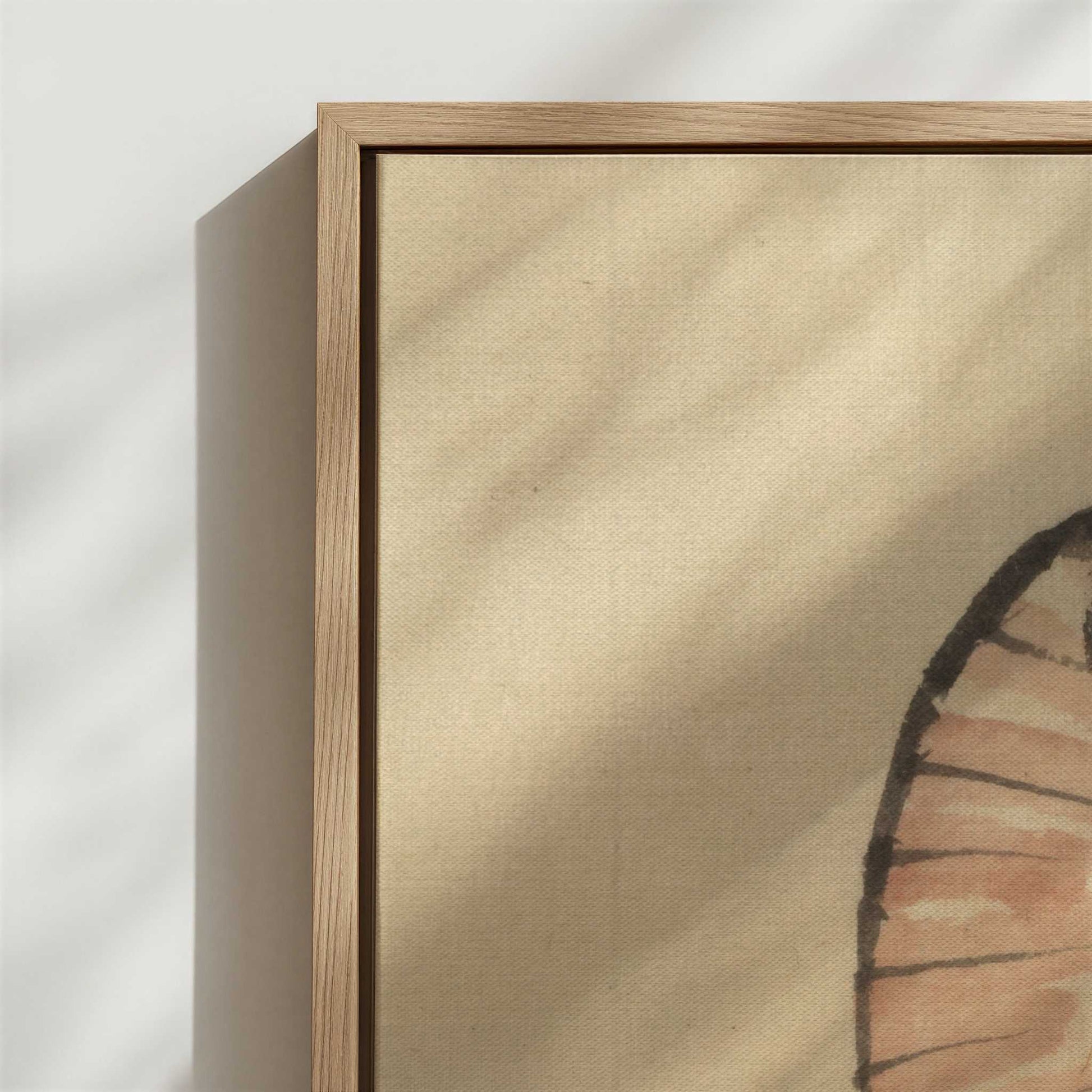 Framed Canvas - Close-up detail and texture of the framed canvas