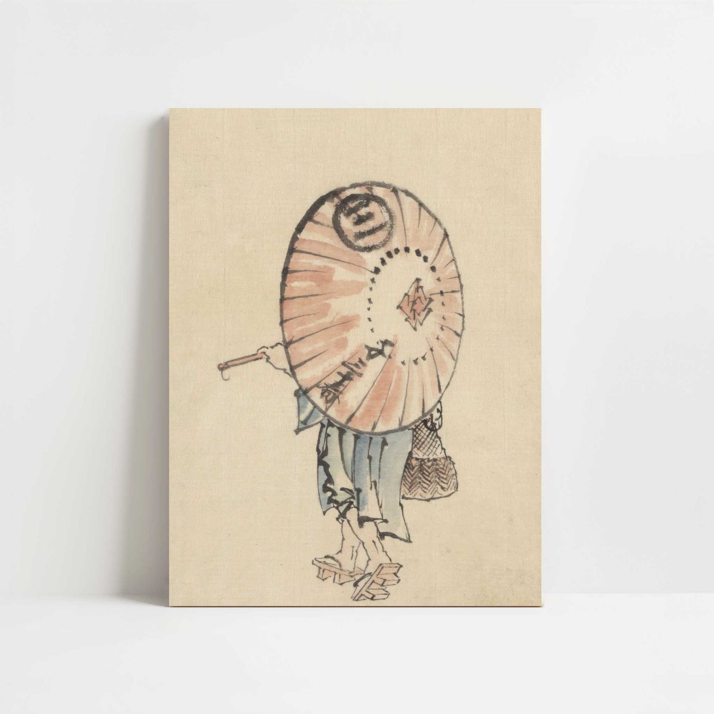 Person with Parasol (1830s) by Hokusai – Art Print - Unframed art print