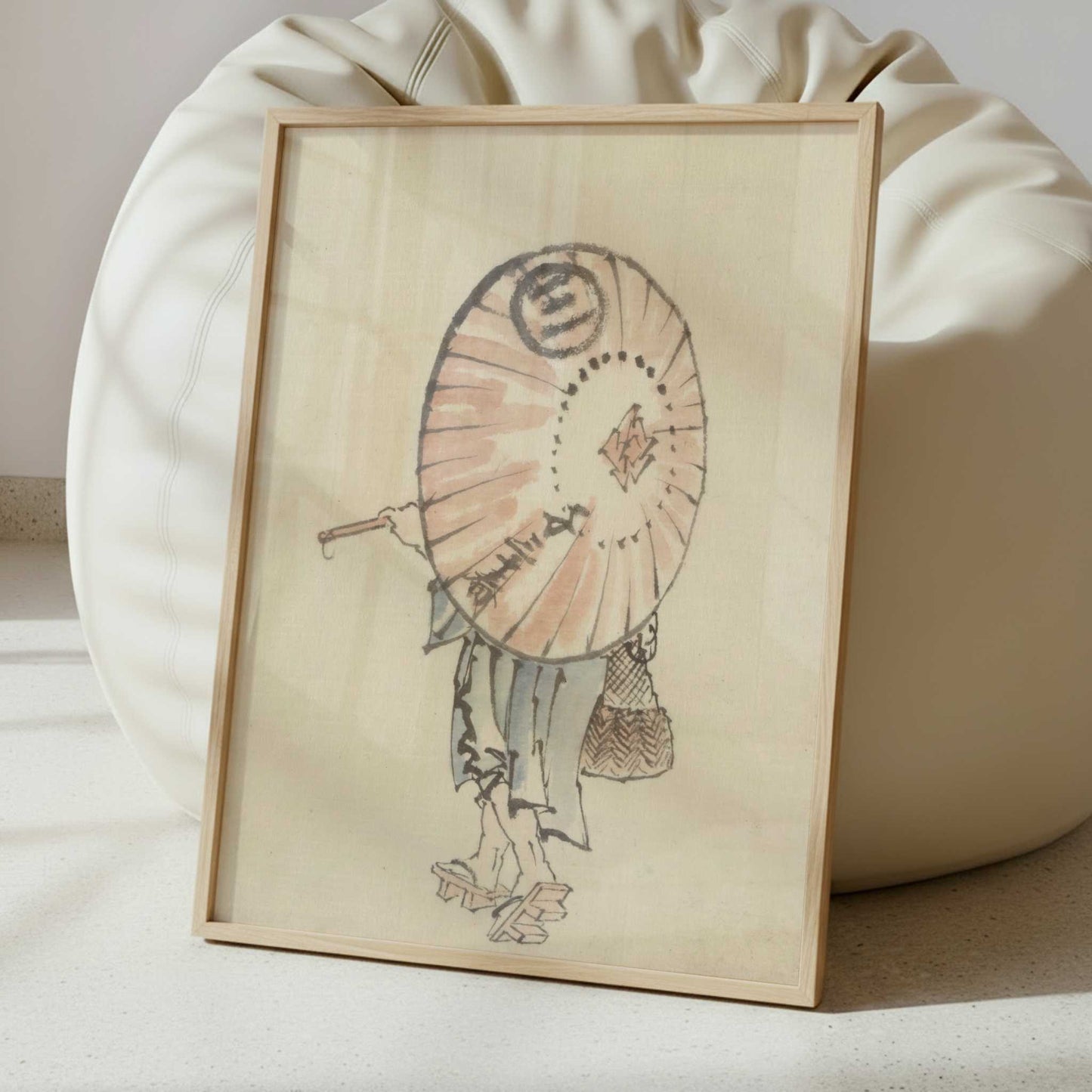 Person with Parasol (1830s) by Hokusai – Art Print - Interior inspiration