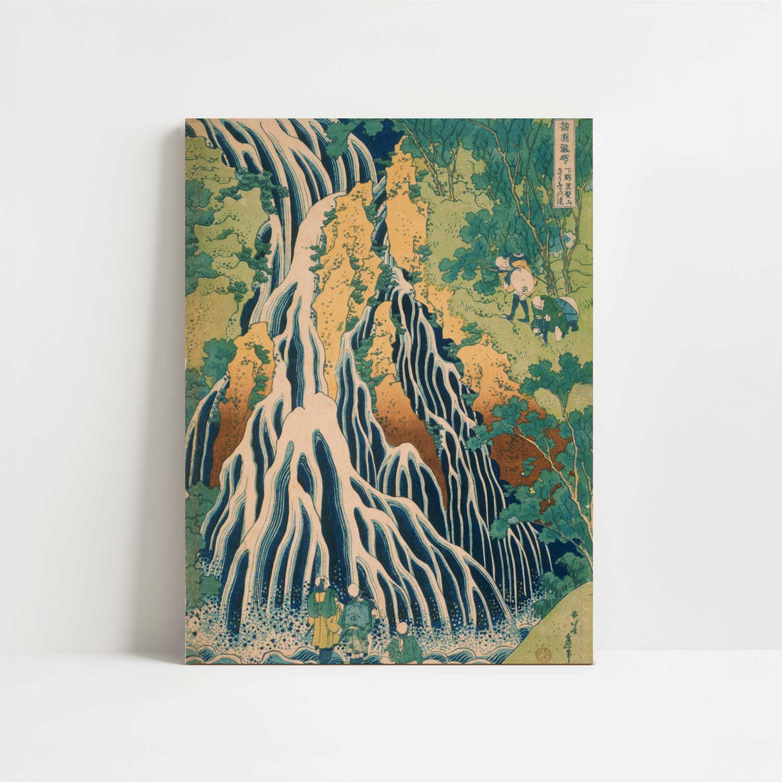 Pilgrims at Kirifuri Waterfall (1831-2) by Hokusai – Art Print - Unframed art print