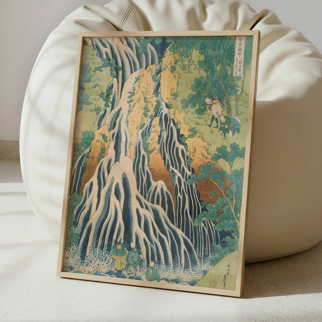 Pilgrims at Kirifuri Waterfall (1831-2) by Hokusai – Art Print - Interior inspiration