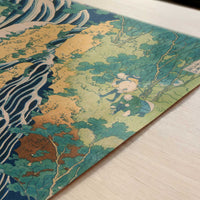 Pilgrims at Kirifuri Waterfall (1831-2) by Hokusai – Art Print - Close-up detail of the art print