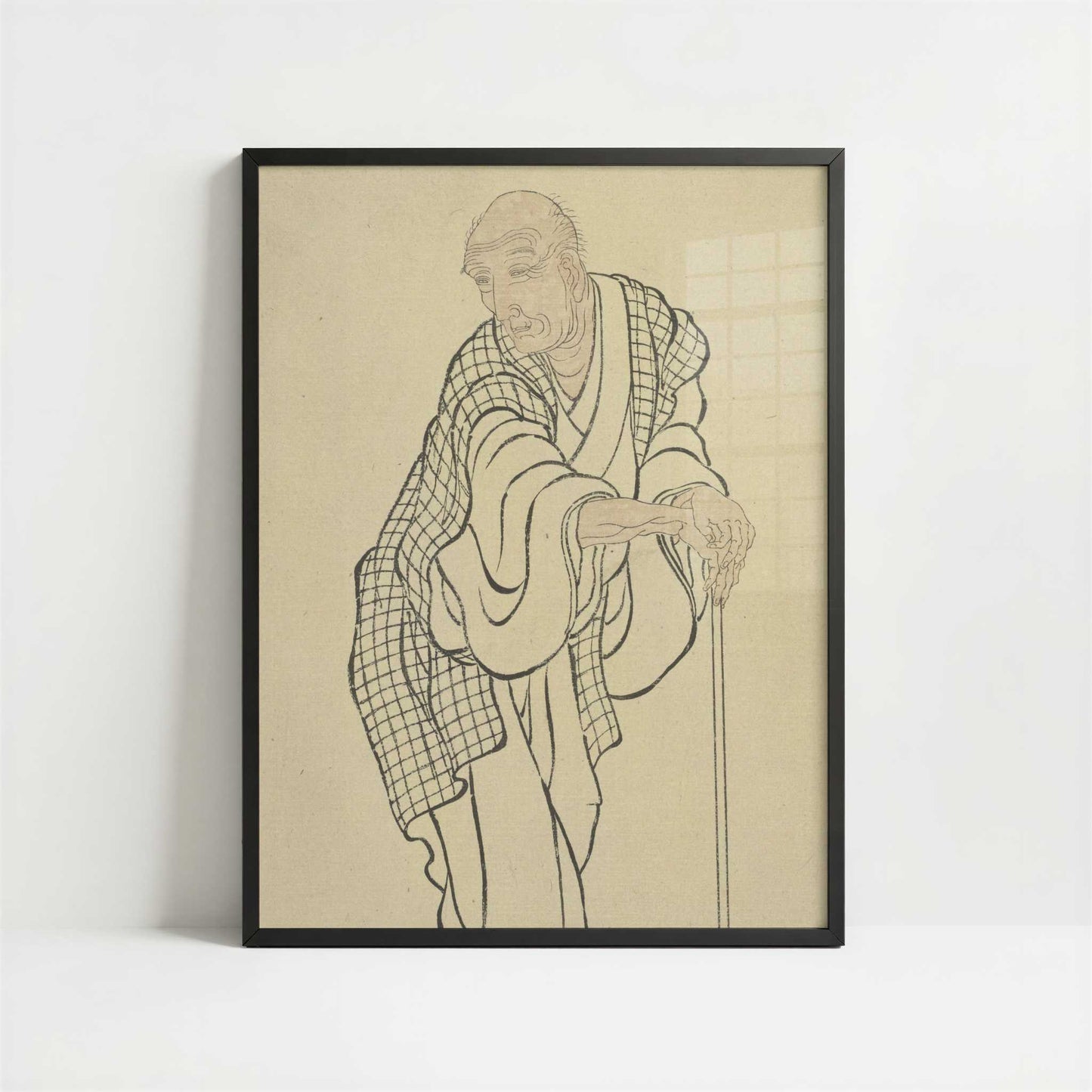 Self-portrait as an Old Man (c. 1840s) by Katsushika Hokusai – Art Print - Art print in black frame