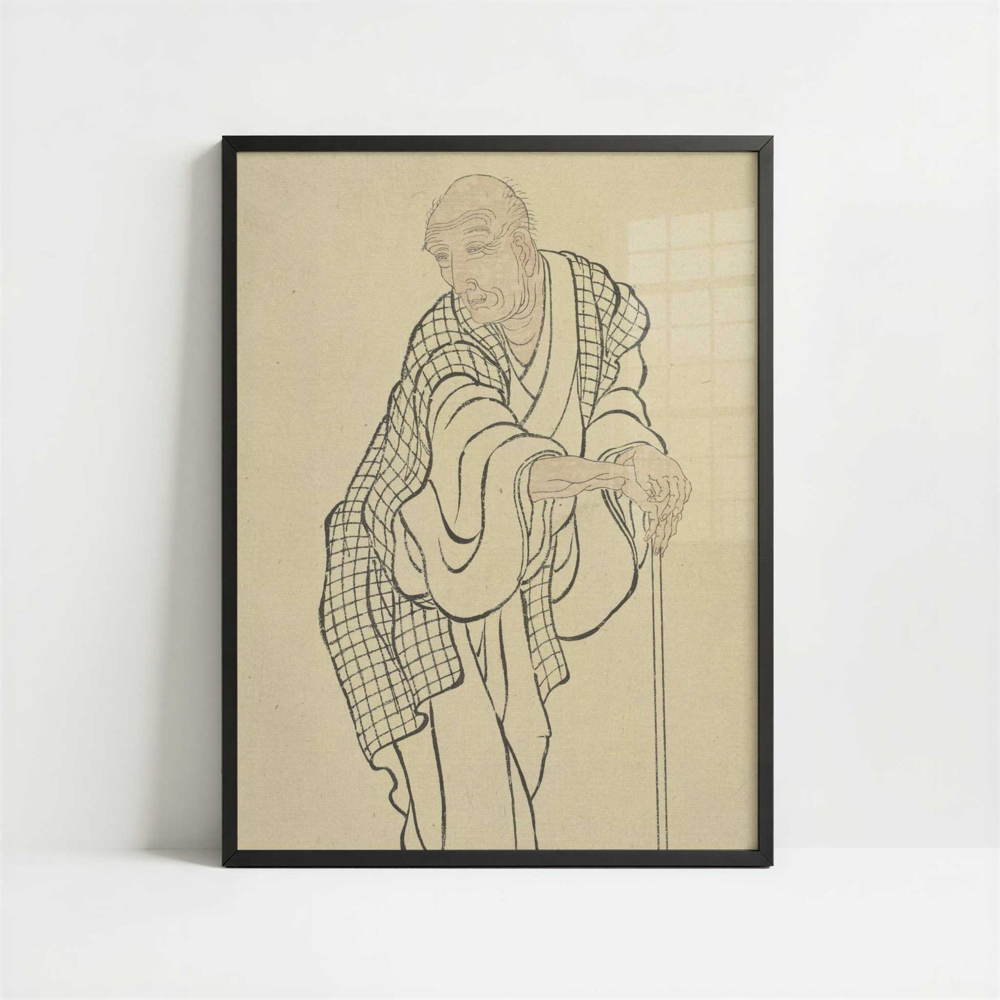 Self-portrait as an Old Man (c. 1840s) by Katsushika Hokusai – Art Print - Art print in black frame