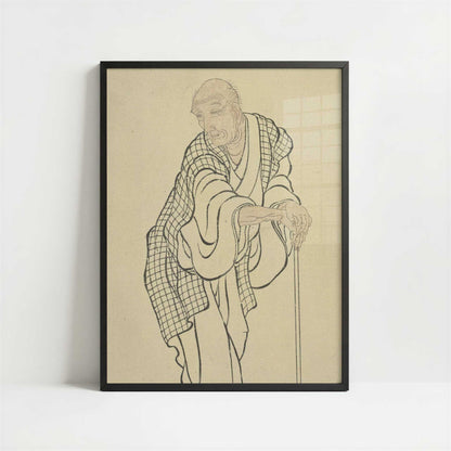 Self-portrait as an Old Man (c. 1840s) by Katsushika Hokusai – Art Print - Art print in black frame