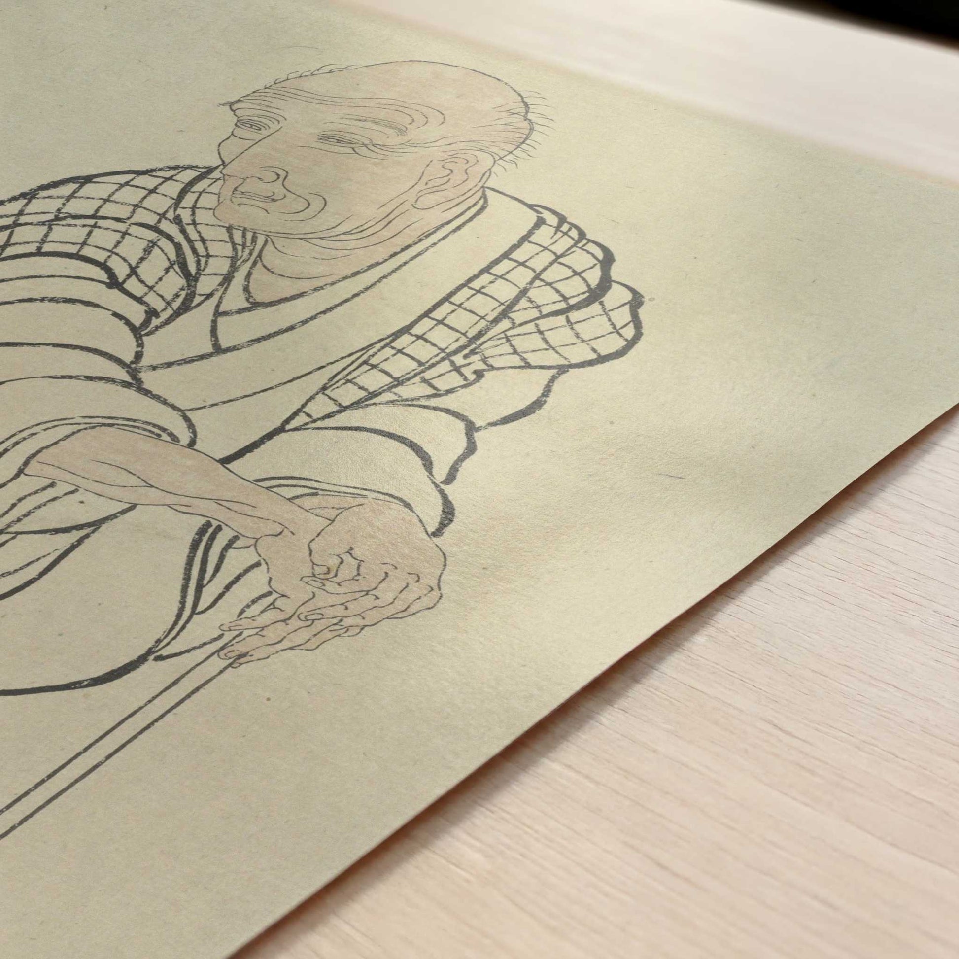 Self-portrait as an Old Man (c. 1840s) by Katsushika Hokusai – Art Print - Close-up detail of the art print