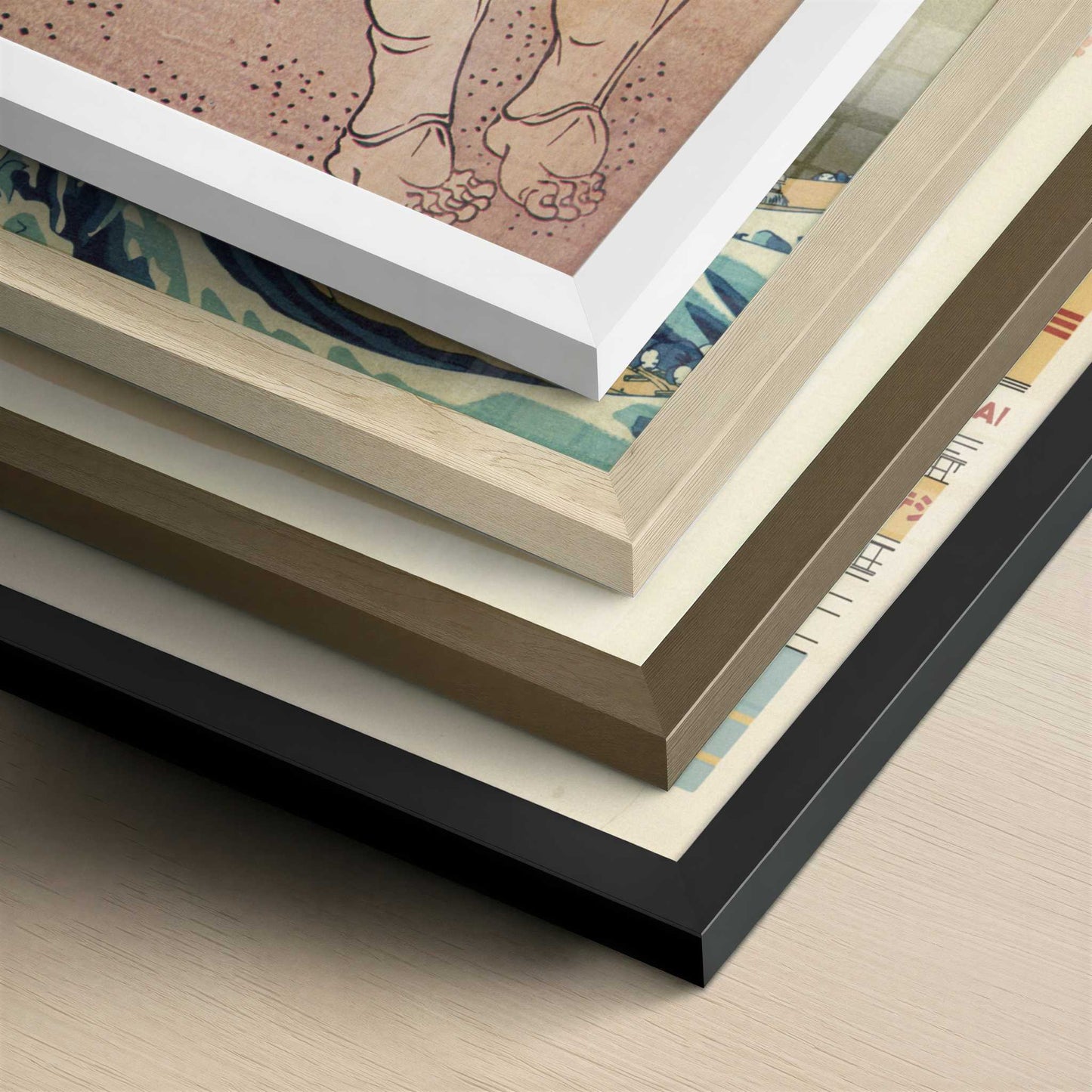 Sumo Wrestlers in the Ring (1780s) by Hokusai – Art Print - Close-up detail of the different frames