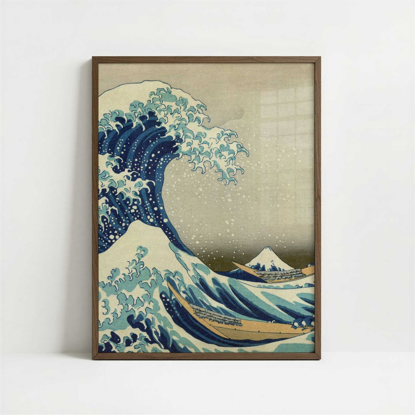 The Great Wave off Kanagawa (1826-33) by Hokusai – Art Print - Art print in dark wood frame