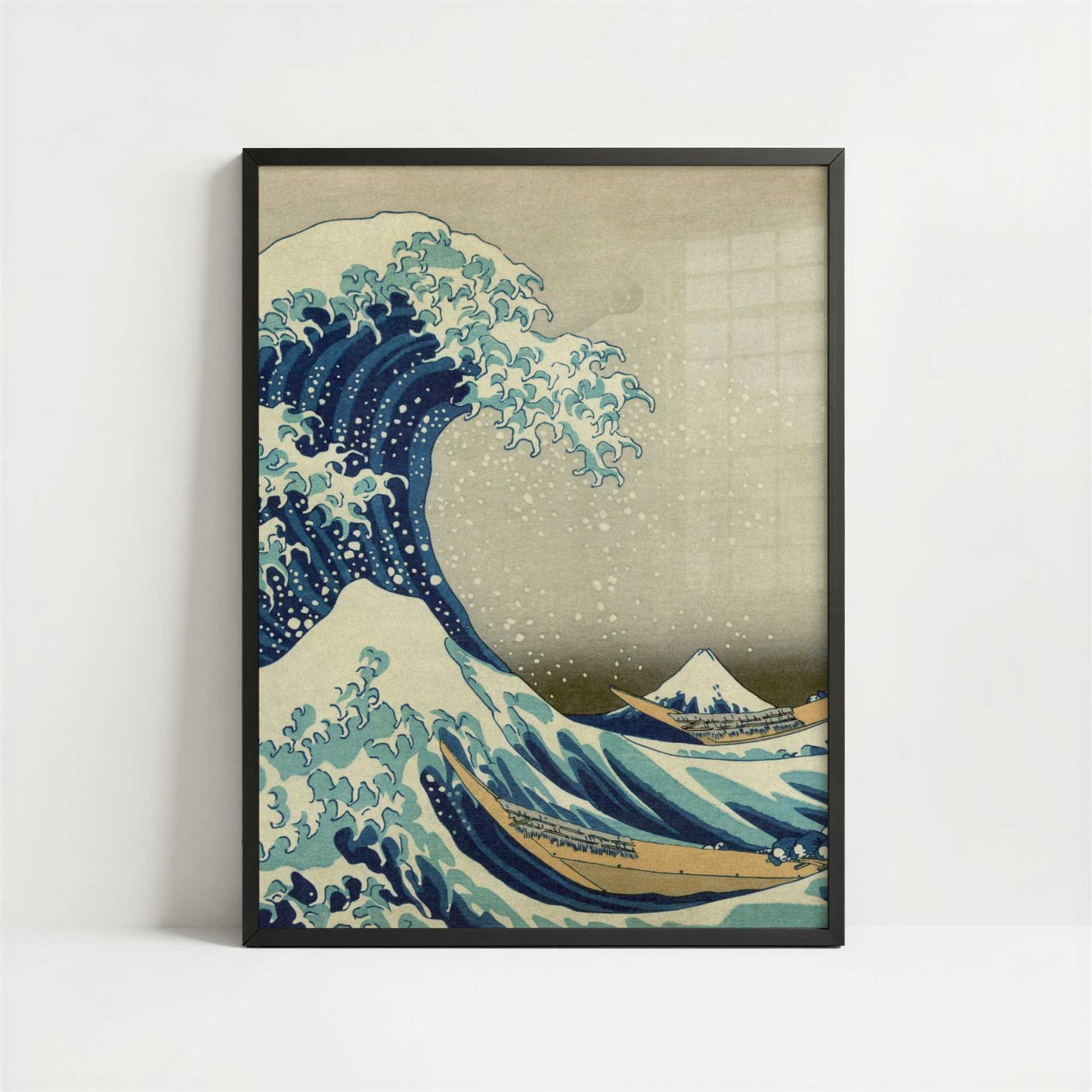 The Great Wave off Kanagawa (1826-33) by Hokusai – Art Print - Art print in black frame