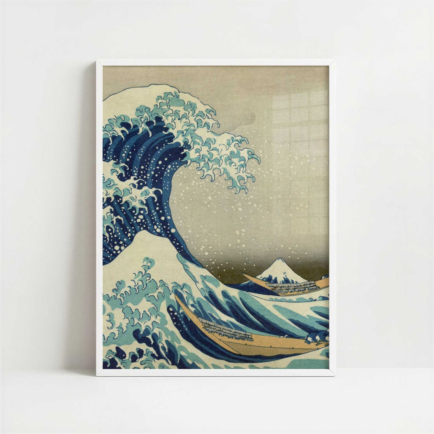 The Great Wave off Kanagawa (1826-33) by Hokusai – Art Print - Art print in white frame