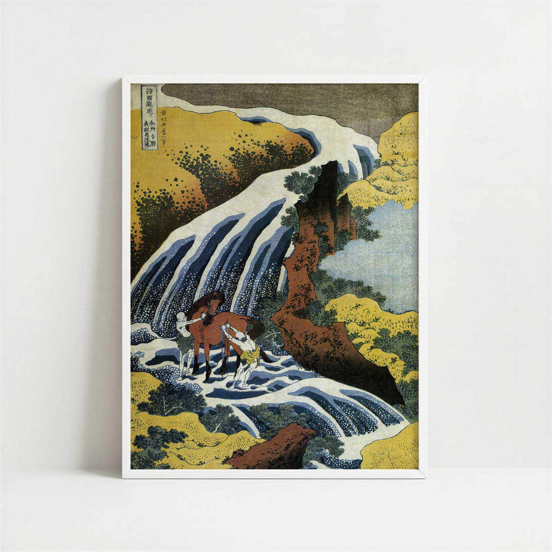 The Horse-washing Falls (c.1833) by Katsushika Hokusai – Art Print - Art print in white frame