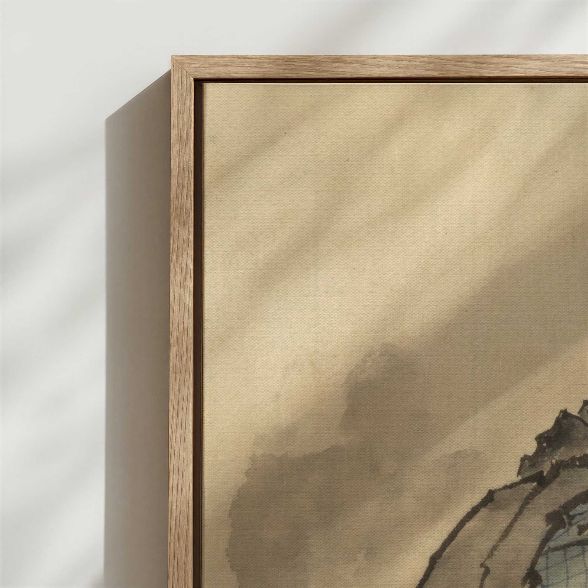 Framed Canvas - Close-up detail and texture of the framed canvas