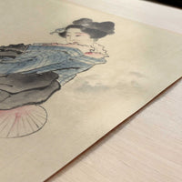 Woman, Full-Length Portrait (1830s) by Hokusai – Art Print - Close-up detail of the art print