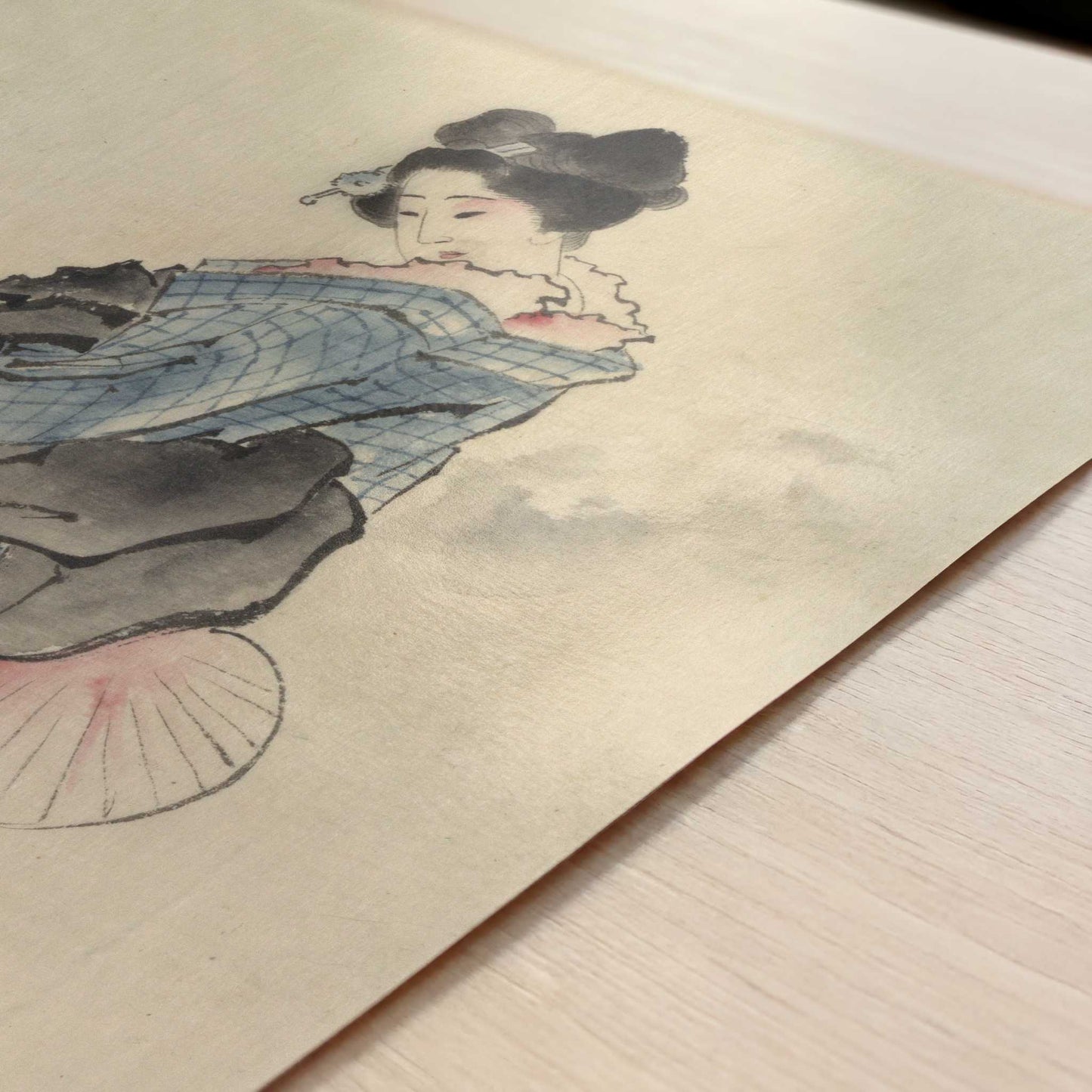 Woman, Full-Length Portrait (1830s) by Hokusai – Art Print - Close-up detail of the art print