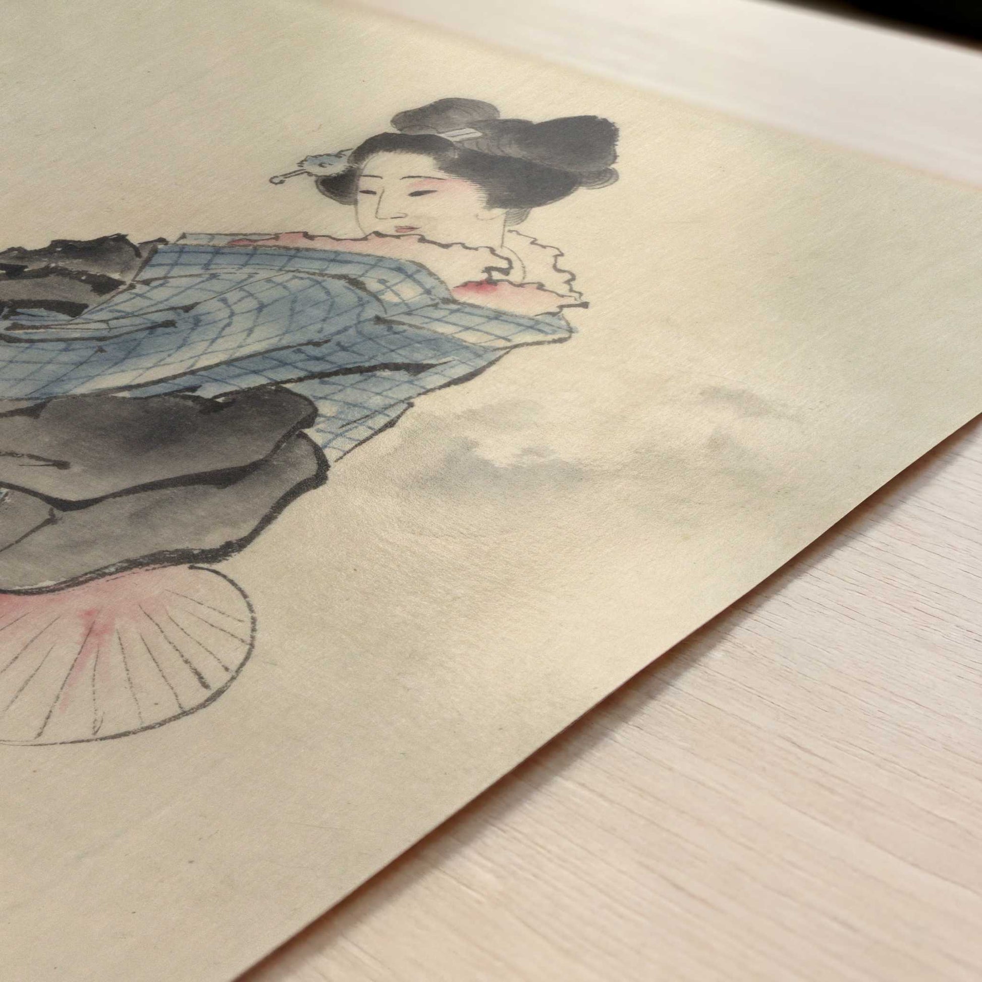 Woman, Full-Length Portrait (1830s) by Hokusai – Art Print - Close-up detail of the art print