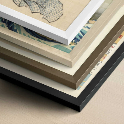 Woman, Full-Length Portrait (1830s) by Hokusai – Art Print - Close-up detail of the different frames