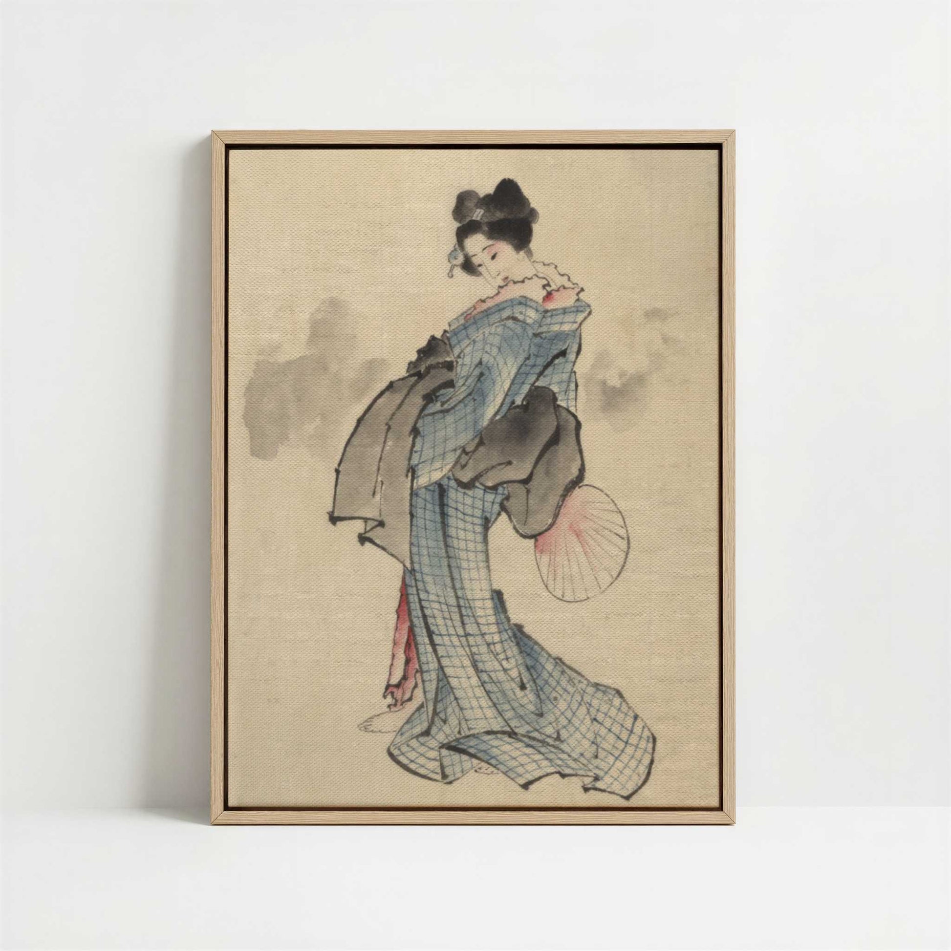 Framed Canvas - Framed canvas in oak color frame