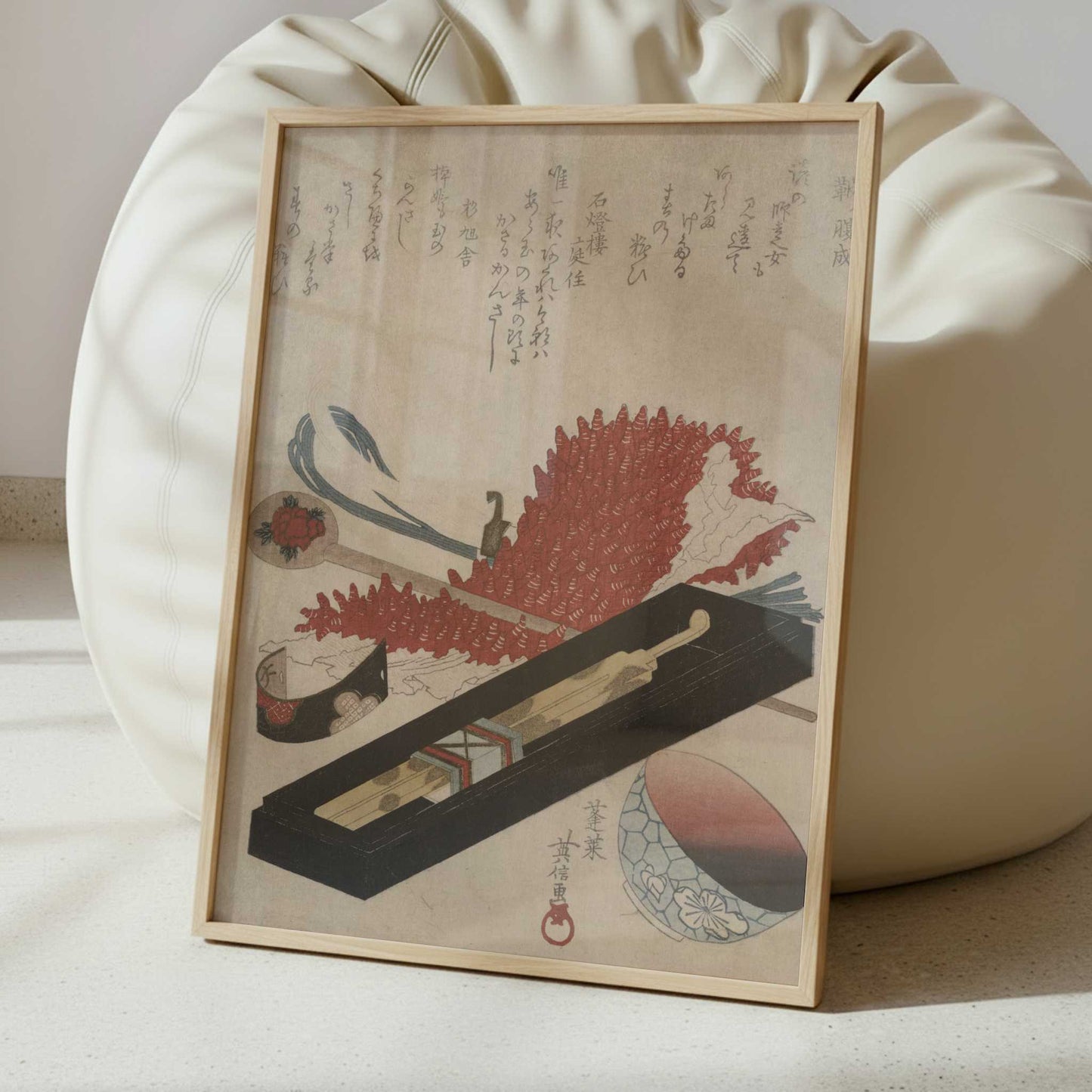 Shibori, Hairpin, and Lip Color Bowl (1818–1830) by Hidenobu – Art Print - Interior inspiration