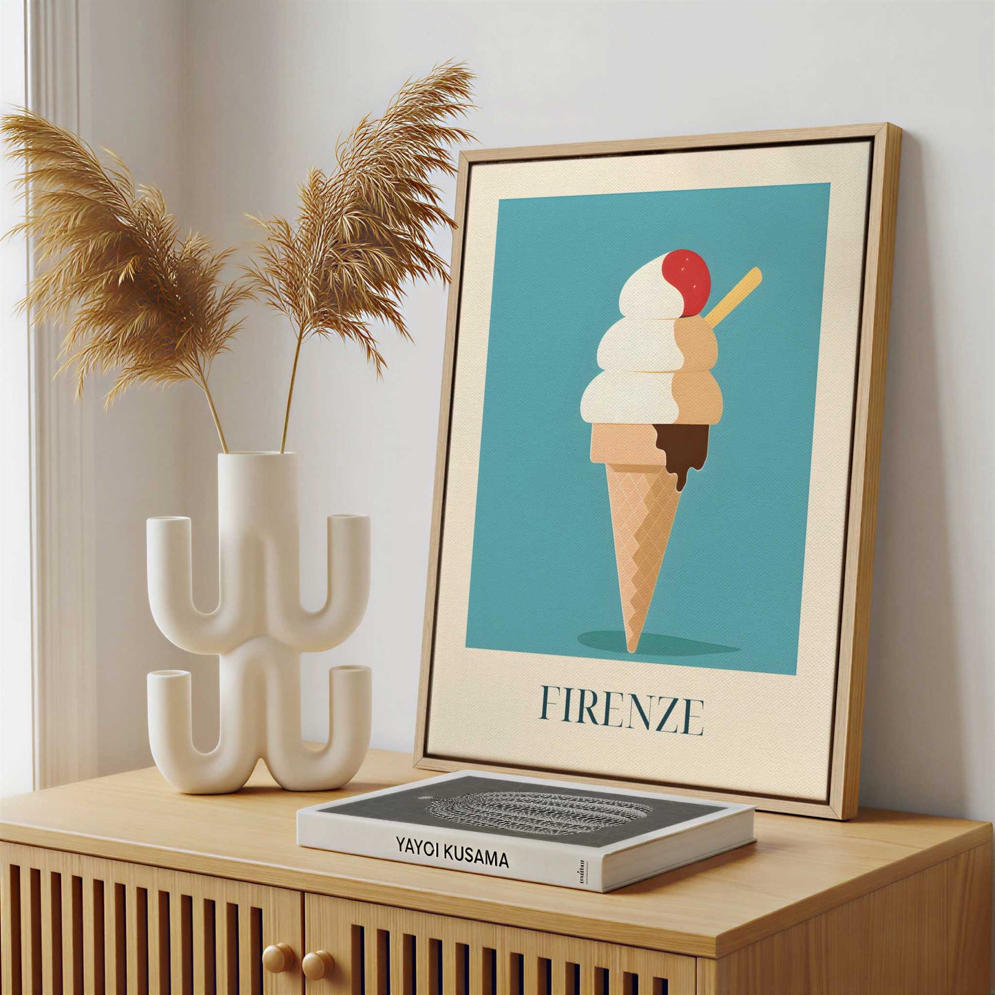 Framed Canvas - Framed canvas in a stylish interior setting