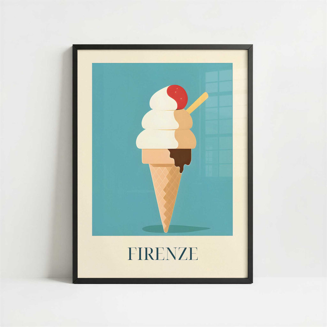 Ice Cream from Firenze, Italy - Art Print - Art print in black frame