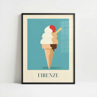 Ice Cream from Firenze, Italy - Art Print - Art print in black frame
