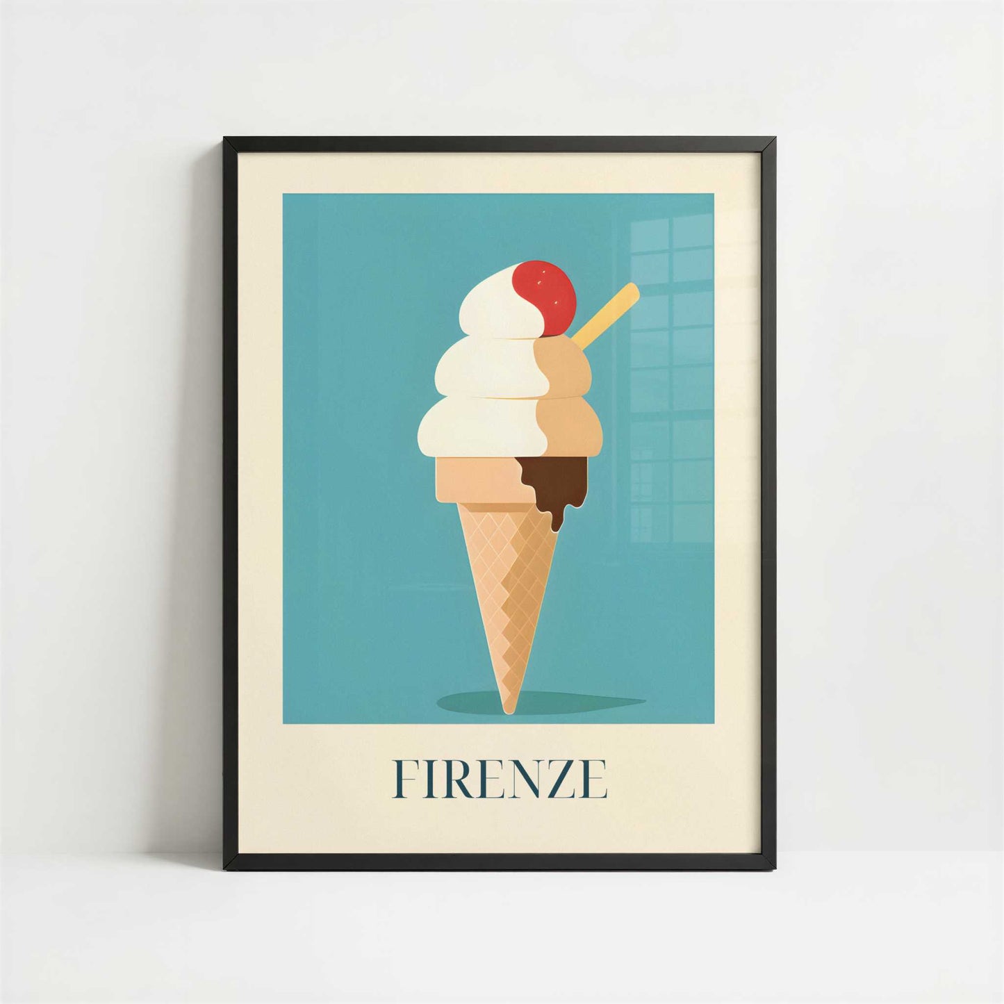Ice Cream from Firenze, Italy - Art Print - Art print in black frame