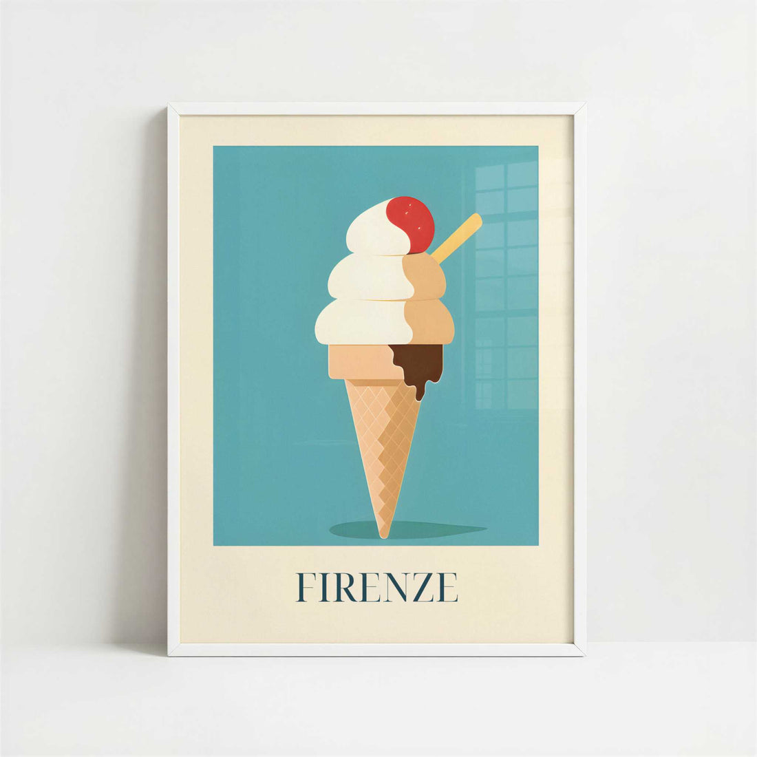Ice Cream from Firenze, Italy - Art Print - Art print in white frame