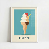 Ice Cream from Firenze, Italy - Art Print - Art print in white frame