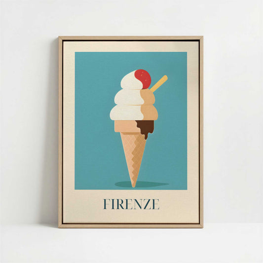 Framed Canvas - Framed canvas in oak color frame