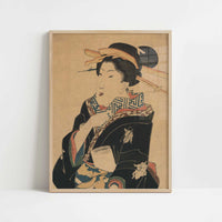 Geisha (1825–1830) by Ikeda Eisen – Art Print - Art print in oak frame