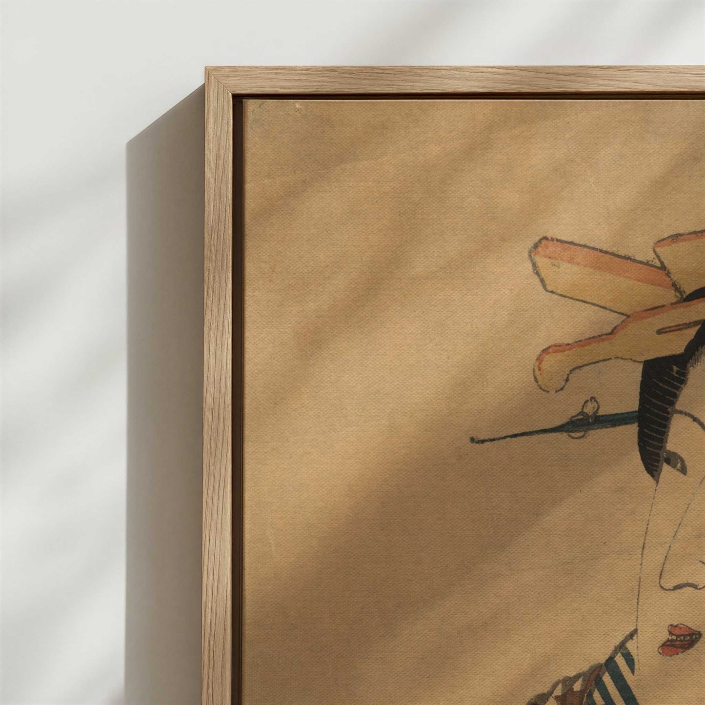 Framed Canvas - Close-up detail and texture of the framed canvas