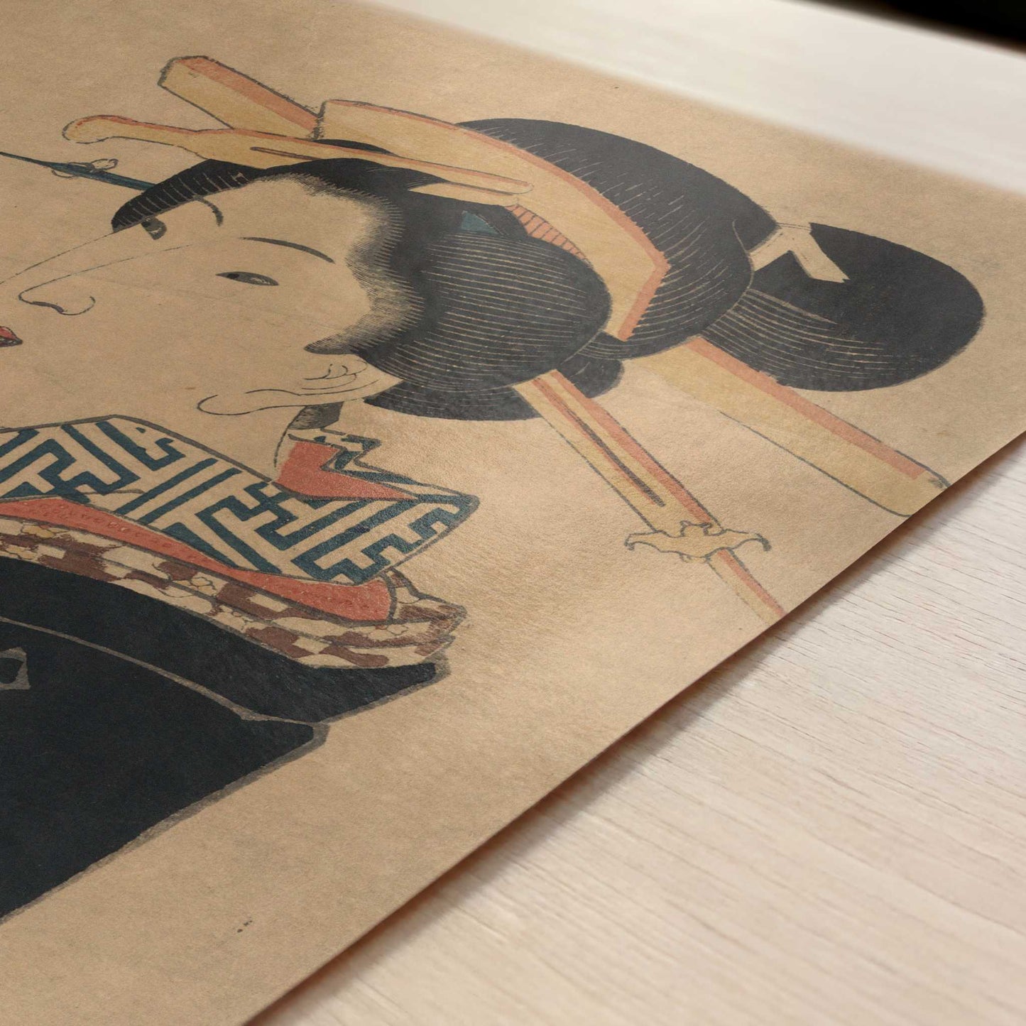 Geisha (1825–1830) by Ikeda Eisen – Art Print - Close-up detail of the art print